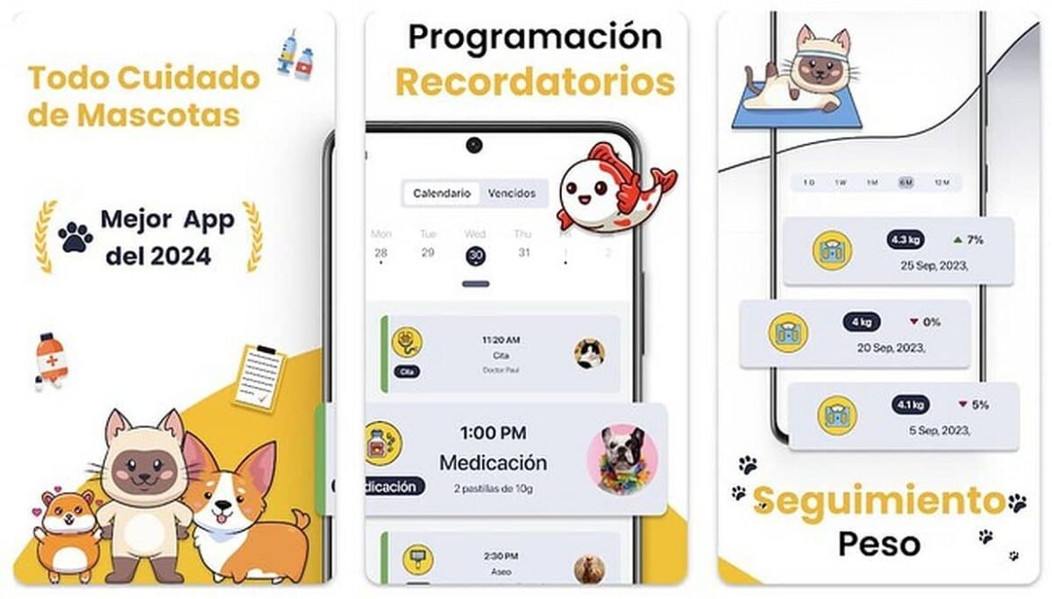 Aplicaciones mascotas para cuidados diarios
