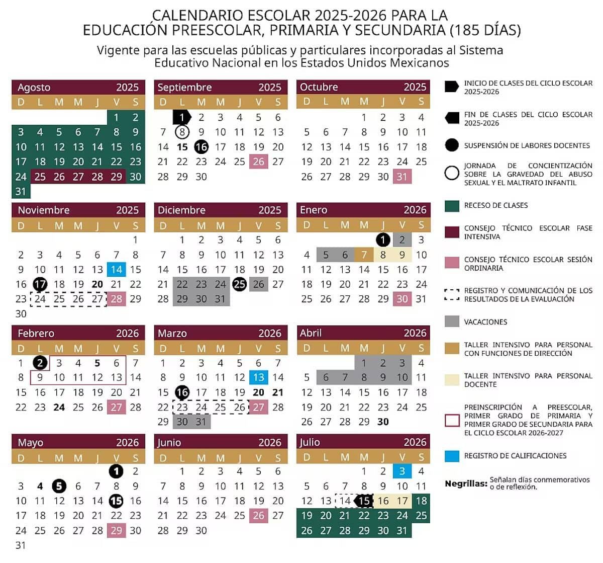 Cambios calendario escolar SEP invierno 2025