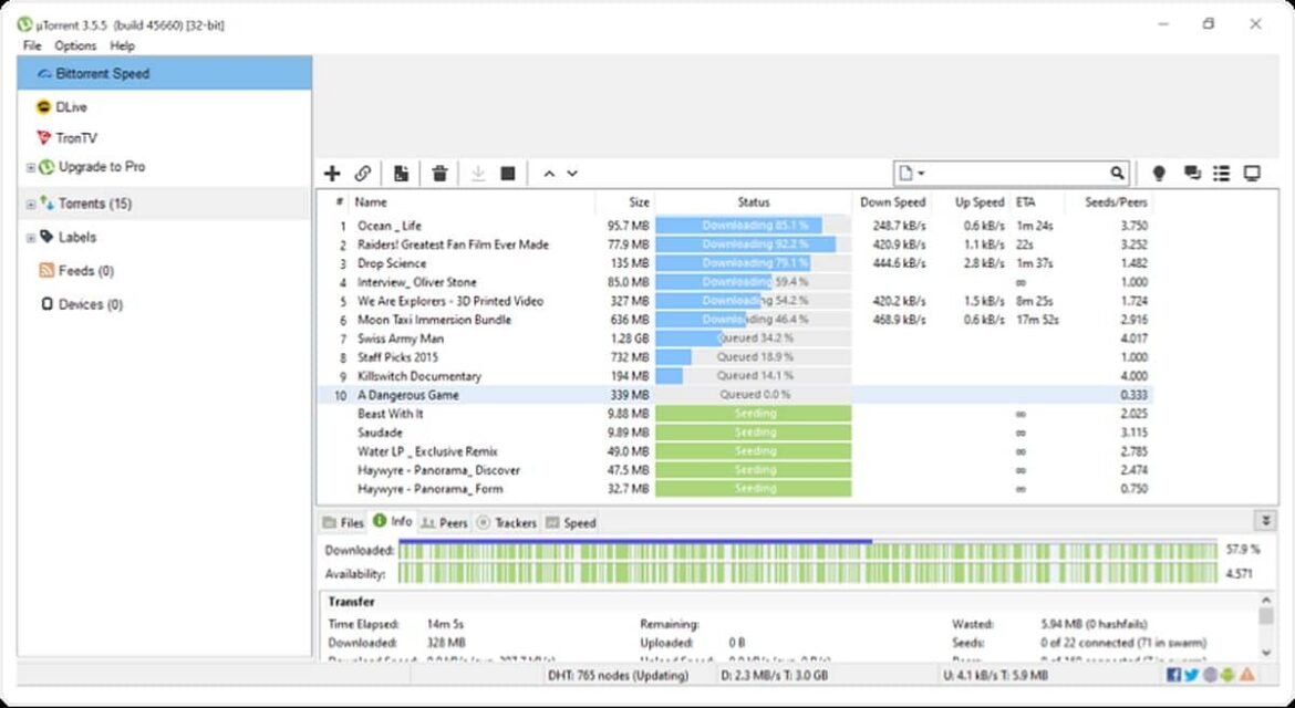 Diagrama explicativo del funcionamiento de un archivo .torrent y BitTorrent