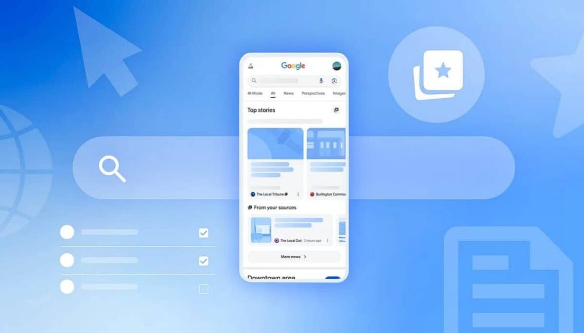 Panel de Google IA News con resúmenes automáticos