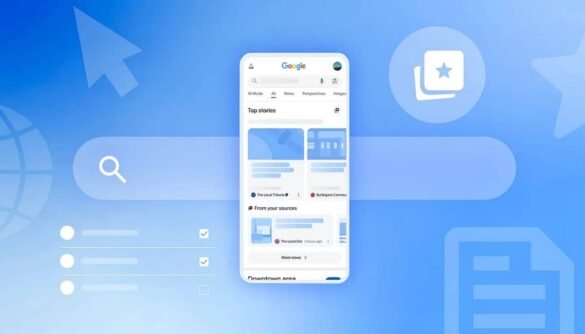 Panel de Google IA News con resúmenes automáticos