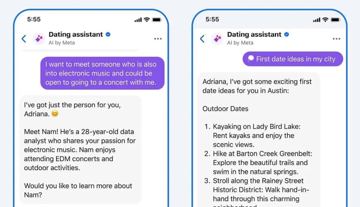 Asistente de IA en Facebook Parejas para encontrar pareja ideal