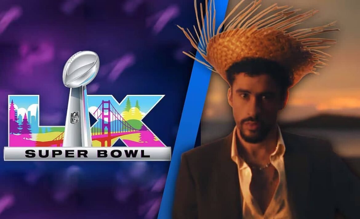 Bad Bunny en el escenario del Super Bowl LX