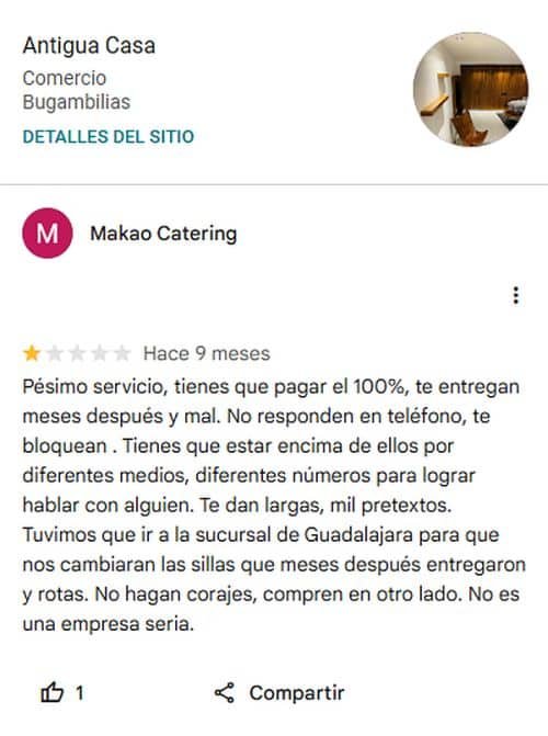 Antigua Casa Review Google