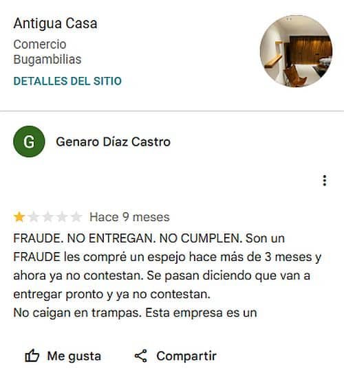 Antigua Casa Review Google
